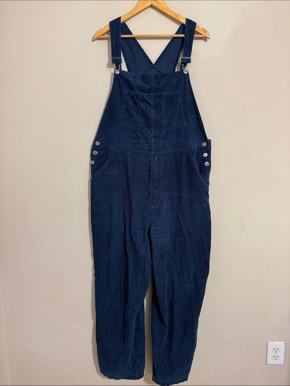 VTG Corniche Navy Corduroy Women's Painter Overalls L Granola Girl Cottagecore